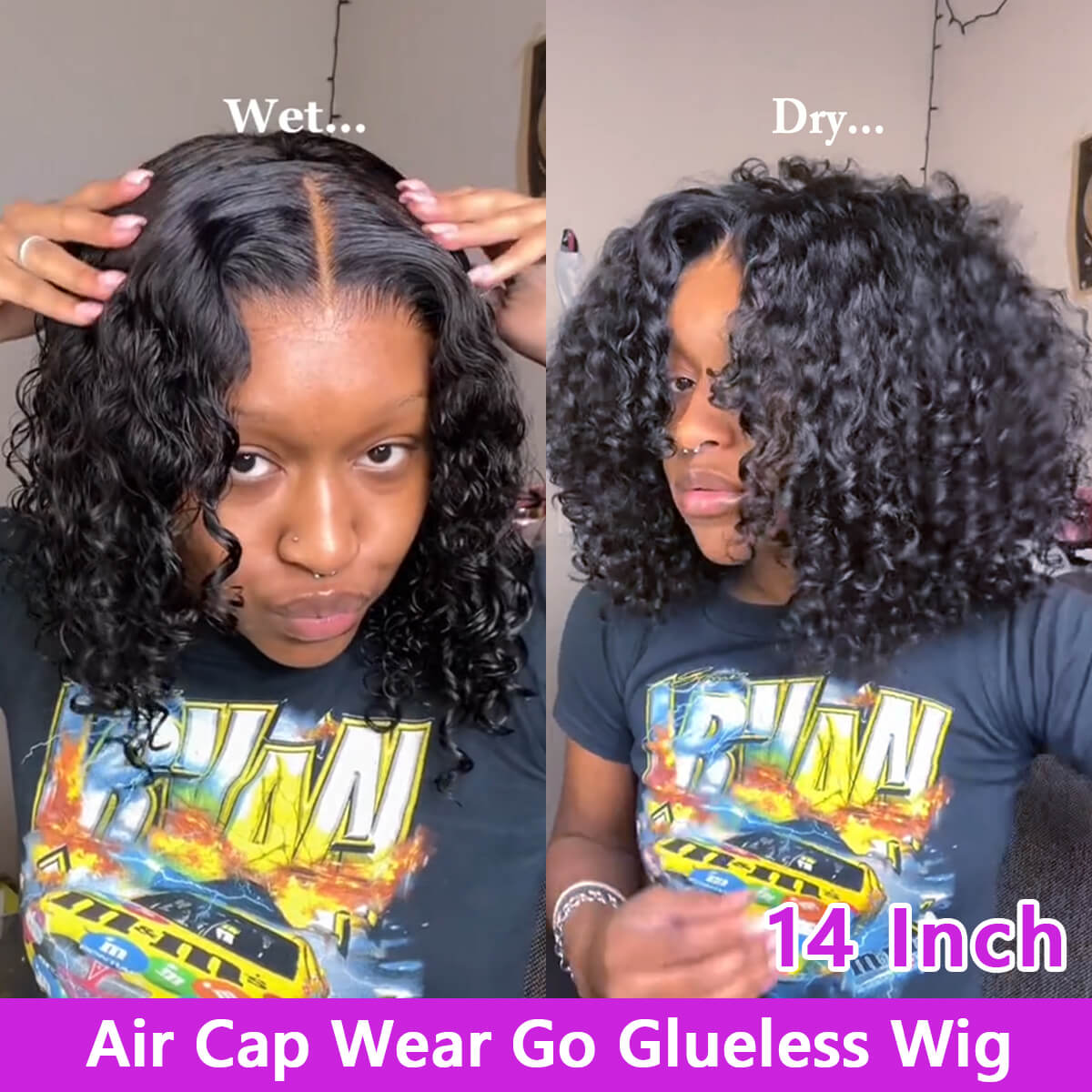 PapaHair Beauty | Pre-cut Lace Bouncy Water Wave Short Bob Wear & Go Glueless Wig - Image 4