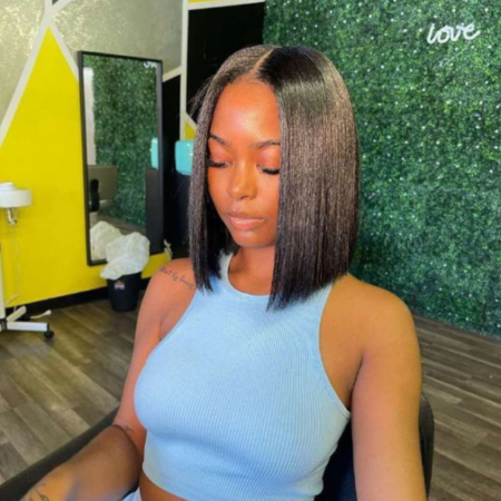 PapaHair Beauty | 6×5 Pre-cut HD Lace Yaki Straight Bob Wig - Image 5