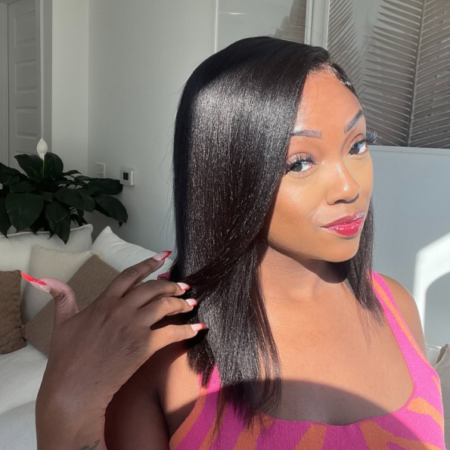 PapaHair Beauty | 6×5 Pre-cut HD Lace Yaki Straight Bob Wig - Image 2