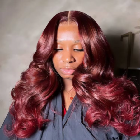 PapaHair Beauty | 99J Burgundy Butterfly Haircuts Wig – 6×5 Wear & Go Glueless - Image 4