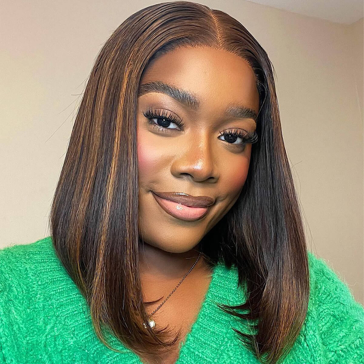 PapaHair Beauty | Wear & Go Highlight Straight Bob Wig – Pre-bleached Knots