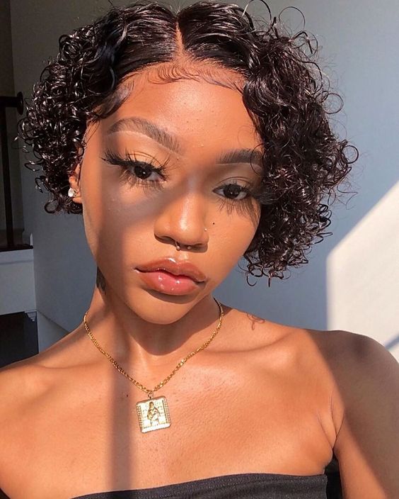 Pixie Cut Wig – Short Bouncy Water Wave, 13×4 Lace Front, 180% Density