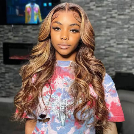 Honey Blonde Balayage Straight-to-Wave Lace Front Wig – 13×4 | 180% Density | 100% Human Hair - Image 11