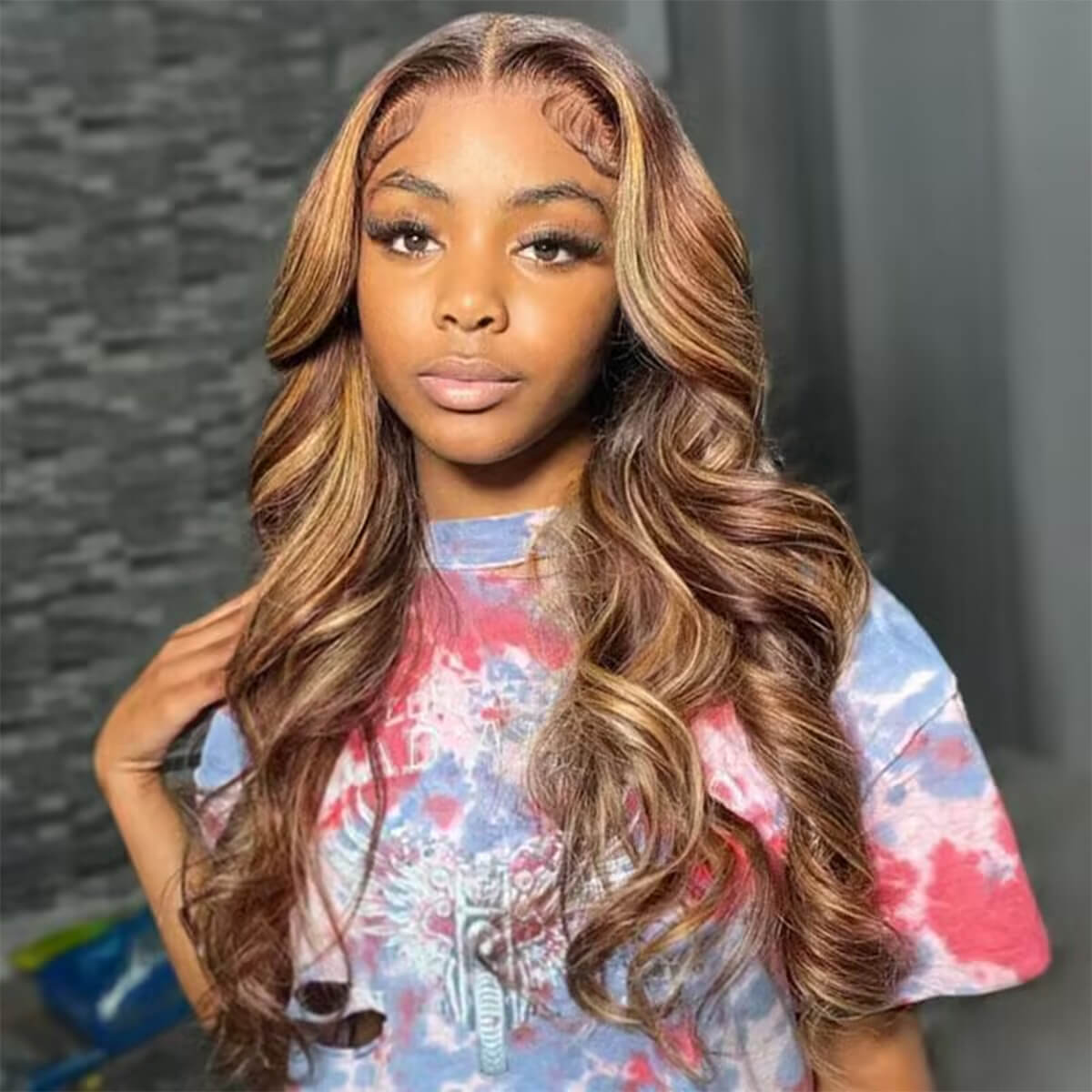 Honey Blonde Balayage Straight-to-Wave Lace Front Wig – 13×4 | 180% Density | 100% Human Hair - Image 10