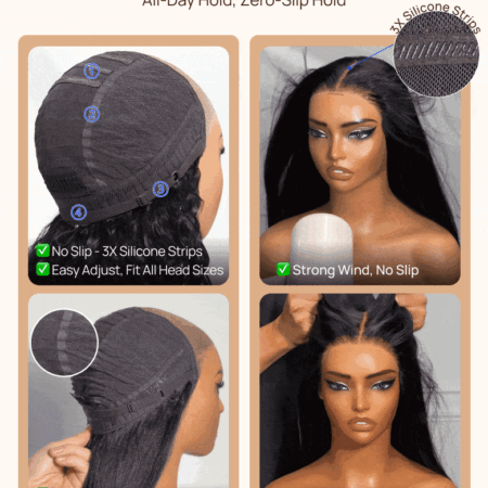 PapaHair Beauty | 7x5 No Slip Wig 2.0™ Invisible Knots Water Wave Deep Stretch Cap Wig with Secure Silicone Stand rips Elastic Drawstring - Image 9