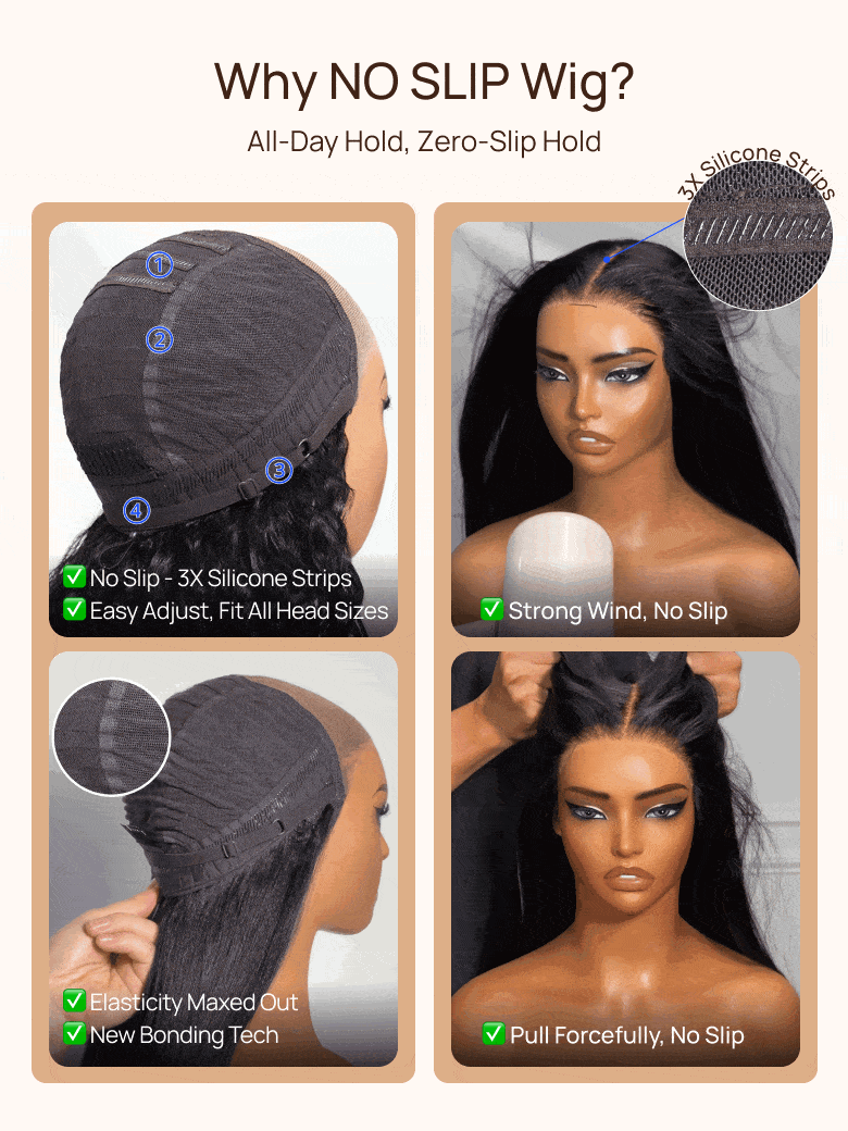 PapaHair Beauty | 7x5 No Slip Wig 2.0™ Invisible Knots Water Wave Deep Stretch Cap Wig with Secure Silicone Stand rips Elastic Drawstring - Image 10