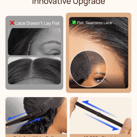 PapaHair Beauty | 7x5 No Slip Wig 2.0™ Invisible Knots Water Wave Deep Stretch Cap Wig with Secure Silicone Stand rips Elastic Drawstring - Image 7