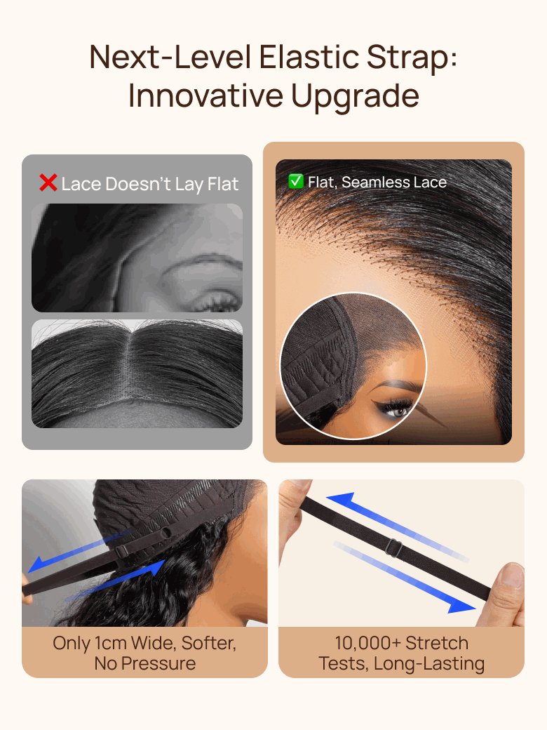 PapaHair Beauty | 7x5 No Slip Wig 2.0™ Invisible Knots Water Wave Deep Stretch Cap Wig with Secure Silicone Stand rips Elastic Drawstring - Image 8