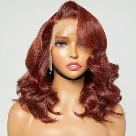PapaHair Beauty | Reddish Brown Short Cut Loose Body 6×5 Pre-bleached Knots Glueless Wig – 180% Density - Image 4
