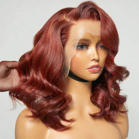 PapaHair Beauty | Reddish Brown Short Cut Loose Body 6×5 Pre-bleached Knots Glueless Wig – 180% Density - Image 5