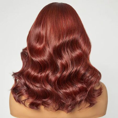 PapaHair Beauty | Reddish Brown Short Cut Loose Body 6×5 Pre-bleached Knots Glueless Wig – 180% Density - Image 6