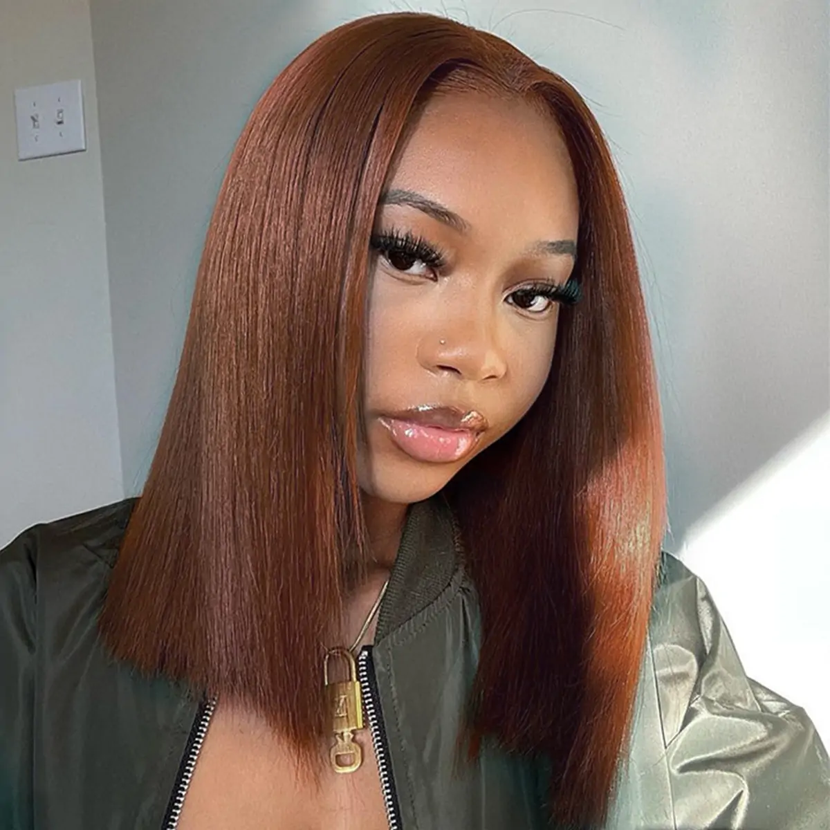 PapaHair Beauty | Copper Brown 6×5 Pre-everything Straight Bob Wig – 180% Density