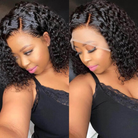 PapaHair Beauty | 13×4 Lace Frontal Deep Curly Short Cut Wig – Side Part Glueless, 180% Density - Image 6