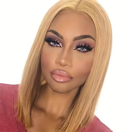 PapaHair Beauty | Honey Blonde 6×5 Pre-cut Lace Wear & Go Glueless Wig – Straight Bob, 180% Density - Image 2