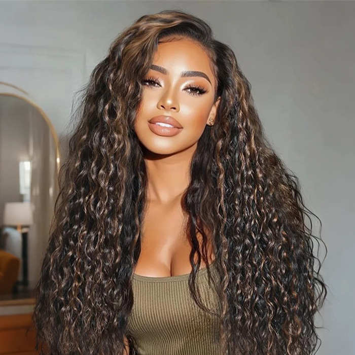 PapaHair Beauty | Highlighted Water Wave Glueless HD Lace Wig – 6×5 | 180% Density