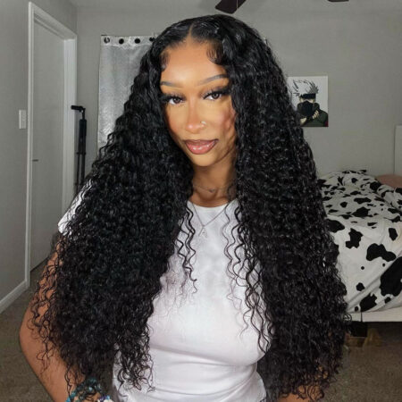 Close-up of 13x6 HD lace frontal with baby hairs and skin-like transparency