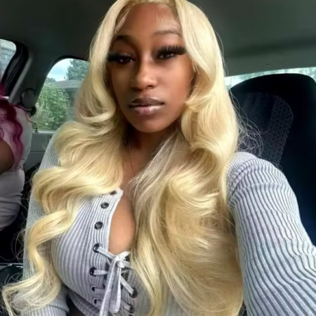 613 Blonde Curtain Bangs Body Wave Glueless HD Lace Wig – 6×5 | 180% Density - Image 6