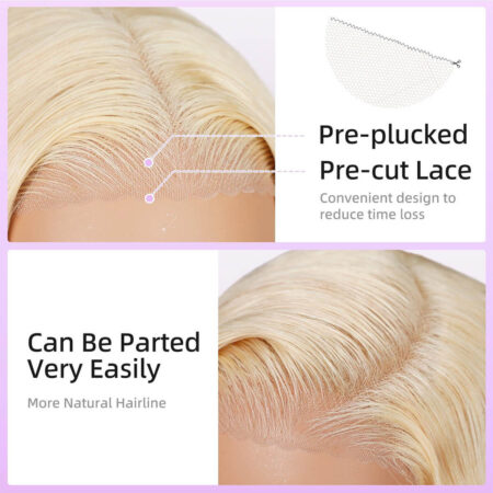 613 Blonde Curtain Bangs Body Wave Glueless HD Lace Wig – 6×5 | 180% Density - Image 11