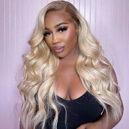 PapaHair Beauty | Dark Rooted Ombre 613 Blonde Lace Front Wig – 13×4 | 180% Density - Image 8