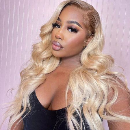 PapaHair Beauty | Dark Rooted Ombre 613 Blonde Lace Front Wig – 13×4 | 180% Density - Image 7