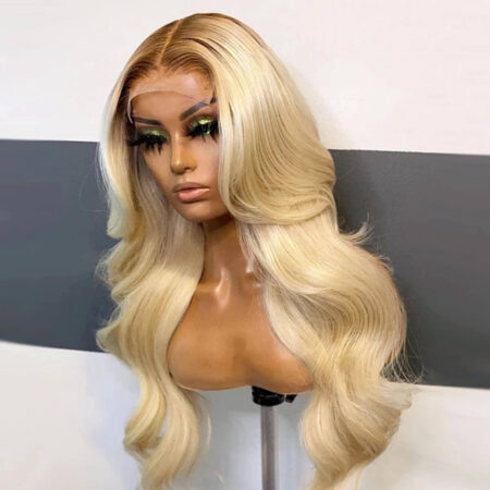 PapaHair Beauty | Dark Rooted Ombre 613 Blonde Lace Front Wig – 13×4 | 180% Density - Image 6