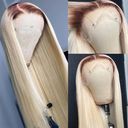 PapaHair Beauty | Dark Rooted Ombre 613 Blonde Lace Front Wig – 13×4 | 180% Density - Image 4