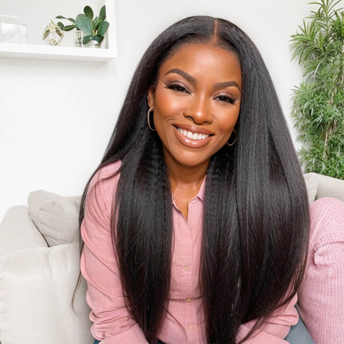 PapaHair Beauty | Kinky Straight Glueless HD Lace Wig – 6×5 | Pre-Bleached Knots | 250% Density