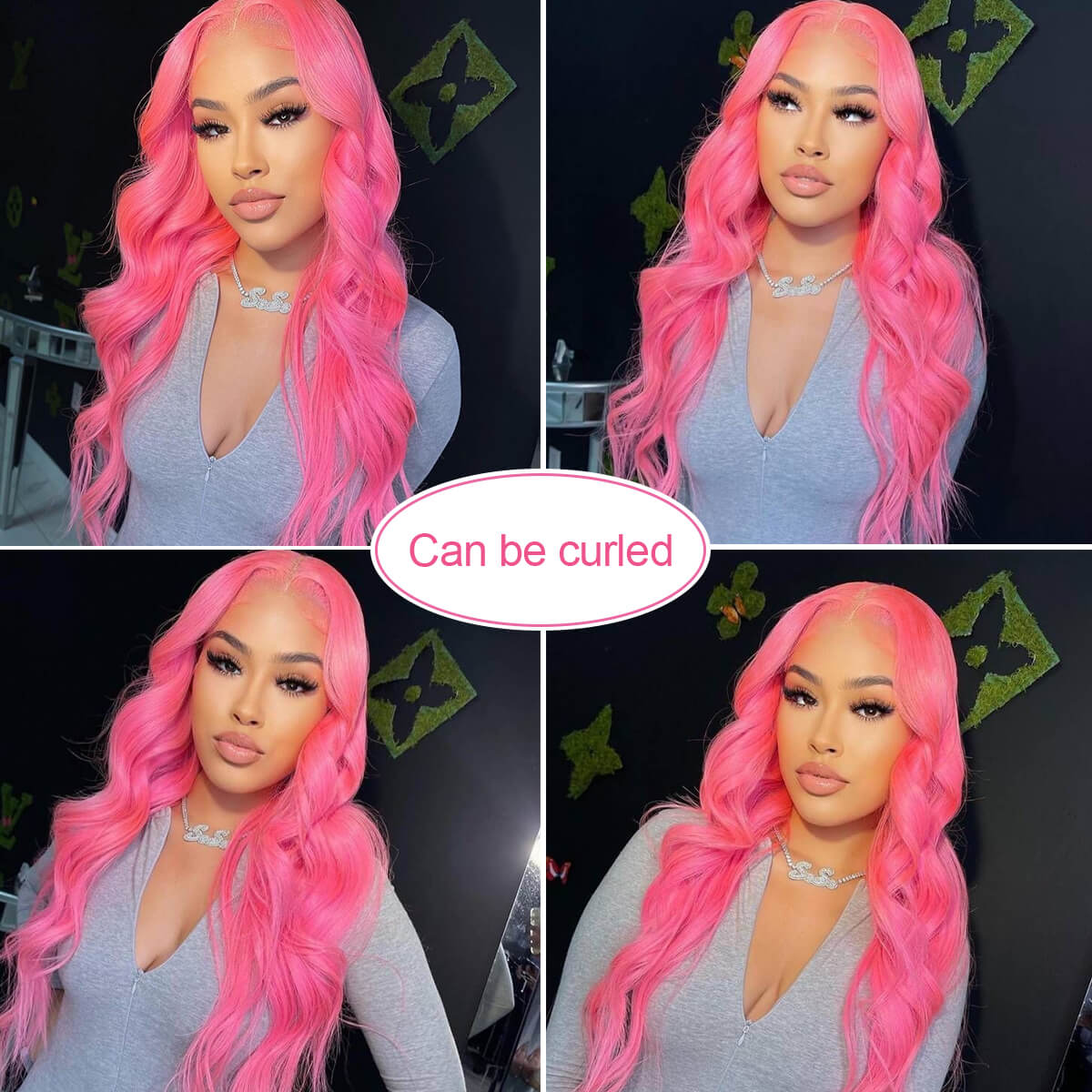 13×4 Colorful Straight Lace Front Wigs – Pink/Yellow Colored Human Hair, 180% Density - Image 8