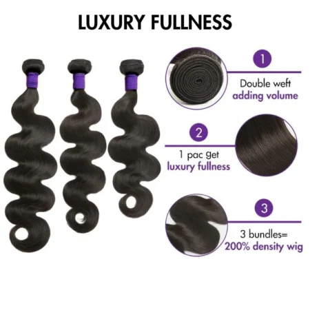 PapaHair Beauty | Brazilian Body Wave Virgin Human Hair Bundle Set – 3 Bundles | 100% Unprocessed - Image 2