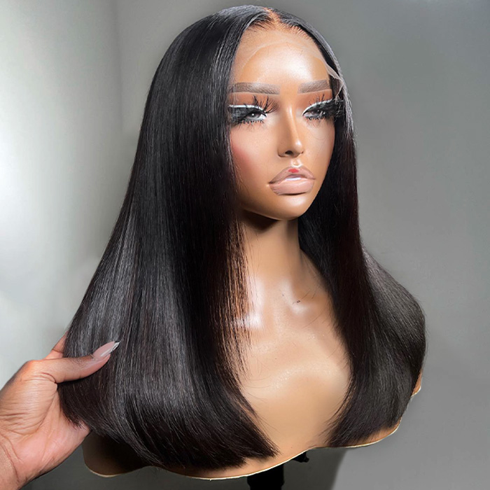 Super Double Drawn Straight Glueless Wig – Shoulder Length, 6×5 Pre-cut Lace, Ready To Go