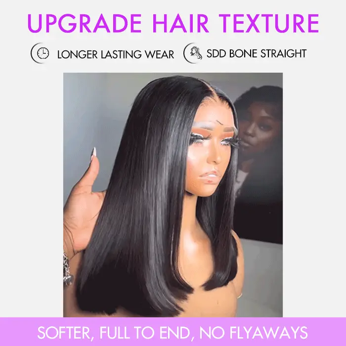 Super Double Drawn Straight Glueless Wig – Shoulder Length, 6×5 Pre-cut Lace, Ready To Go