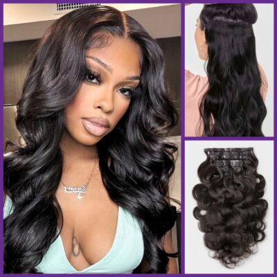 Soft Body Wave Seamless Clip-In Extensions – Invisible Edge | 100% Human Hair