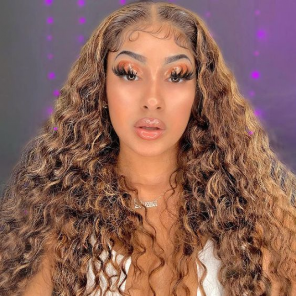 Honey Blonde Loose Deep Wave Wig – 13×4 Glueless Frontal