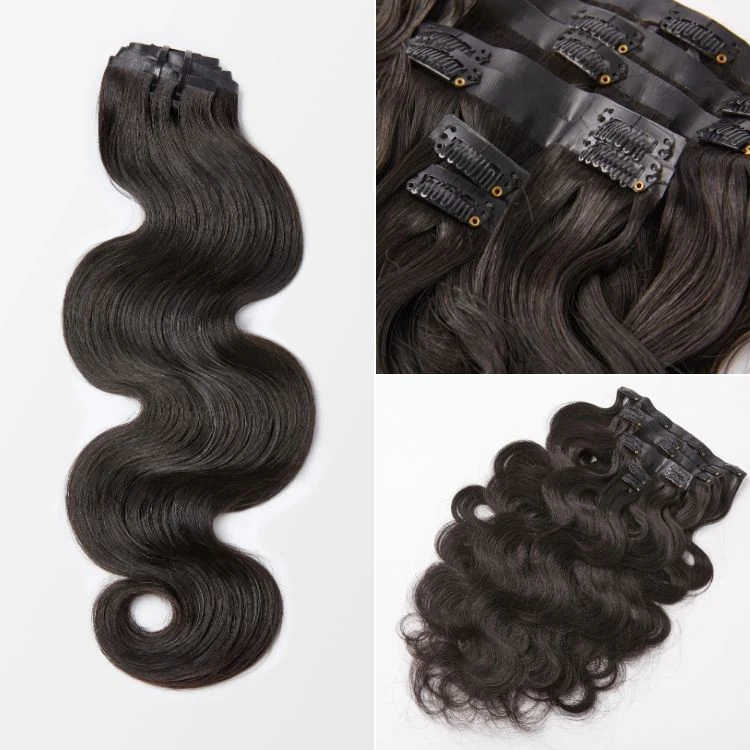 Soft Body Wave Seamless Clip-In Extensions – Invisible Edge | 100% Human Hair
