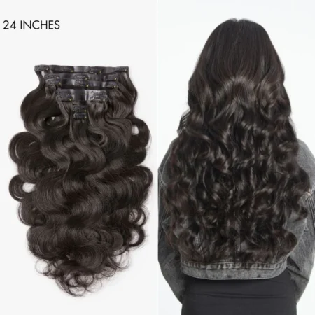 Soft Body Wave Seamless Clip-In Extensions – Invisible Edge | 100% Human Hair - Image 5