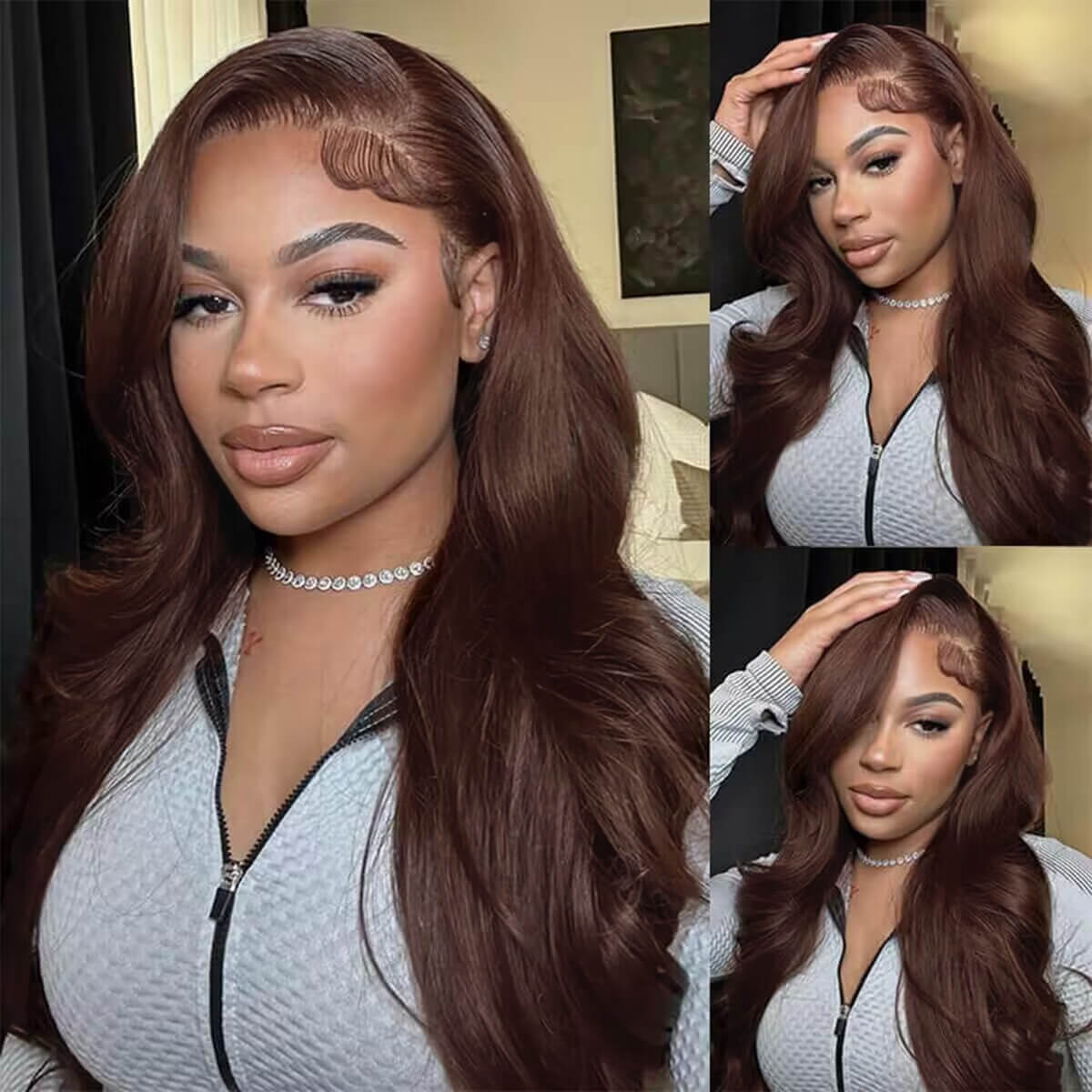 PapaHair Beauty | 6×5 Pre-cut Lace Wig Dark Brown Wear & Go Glueless HD Lace Closure Wig 180% Density Pre-plucked