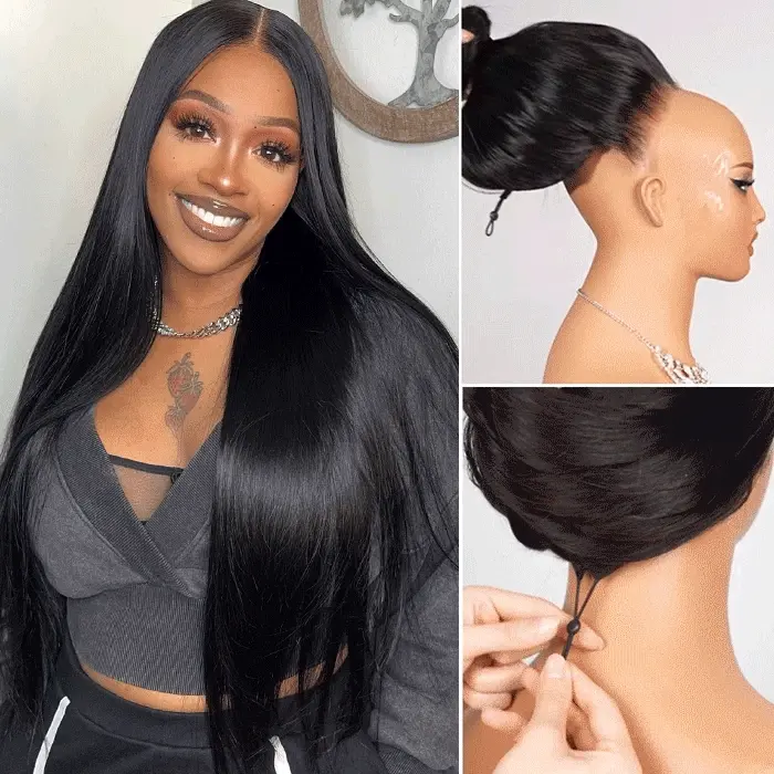 PapaHair Beauty | Pull Go Drawstring Glueless Wig – Straight Hair, 6×5 / 13×6 Pre-everything™ Human Hair Wigs, 250% Density