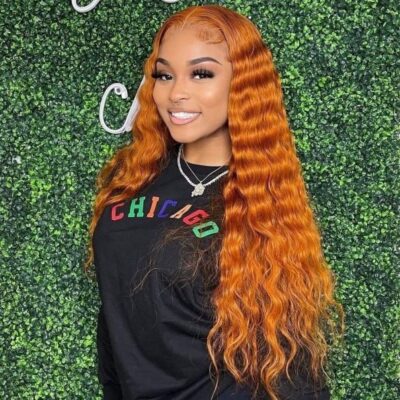 Ginger Color 13×4 Straight HD Lace Frontal Wig – 180% Density | 100% Human Hair