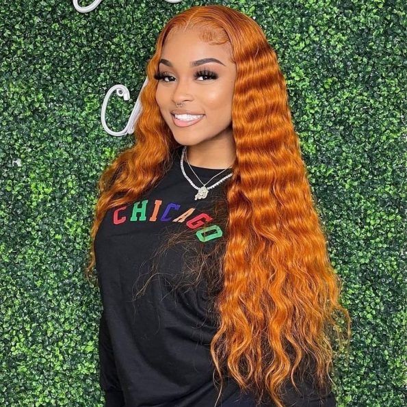 Ginger Color 13×4 Straight HD Lace Frontal Wig – 180% Density | 100% Human Hair - Image 5