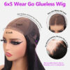 Close-up of 6x5 pre-cut HD lace hairline on burgundy wig