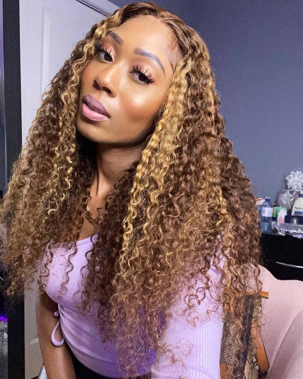 Honey Blonde Balayage Curly Lace Closure / HD Lace Front Wig – 6×5 | 180% Density | 100% Human Hair