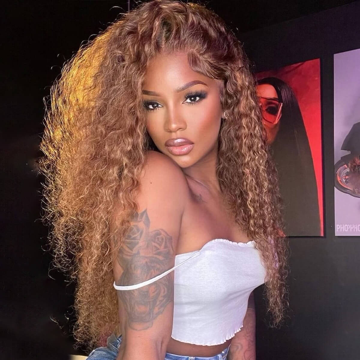 Honey Blonde Balayage Curly Lace Closure / HD Lace Front Wig – 6×5 | 180% Density | 100% Human Hair