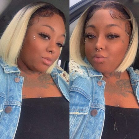 PapaHair Beauty | Ombre Blonde #4/613 Straight Bob Lace Front Human Hair Wigs - Image 5