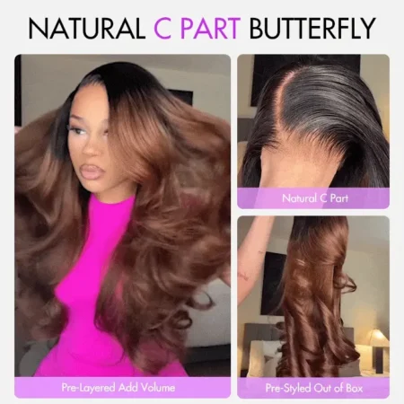 PapaHair Beauty | Butterfly Haircuts Dark Root to Mocha Brown Ombre – 6×5 Natural C Part Pre-styled Loose Wave Glueless Wig, 250% Density - Image 7