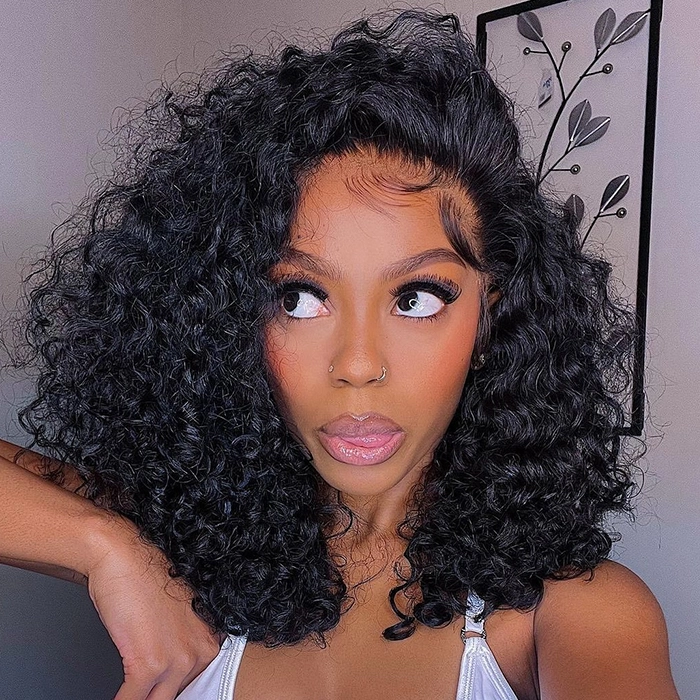 PapaHair Beauty | Bouncy Deep 3 IN 1 Half Wig – Flip Over Quick Weave Glueless Install, 100% Natural Hairline