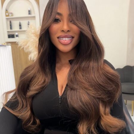 PapaHair Beauty | 6×5 Pre-cut Lace Glueless Wig – Ombre Brown with Dark Root - Image 6