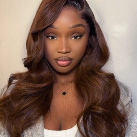 PapaHair Beauty | 6×5 Pre-cut Lace Glueless Wig – Ombre Brown with Dark Root - Image 8