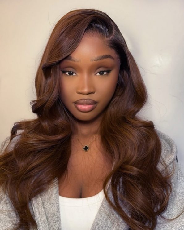 PapaHair Beauty | 6×5 Pre-cut Lace Glueless Wig – Ombre Brown with Dark Root