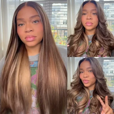 PapaHair Beauty | 6×5 / 9×6 Glueless Wig – Snug Fit Ombre Honey Blonde Highlight