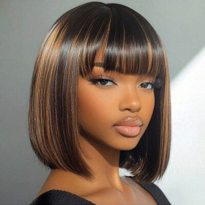PapaHair Beauty | Straight Bob Wig With Fringe Bangs – Wear Go Glueless Wig